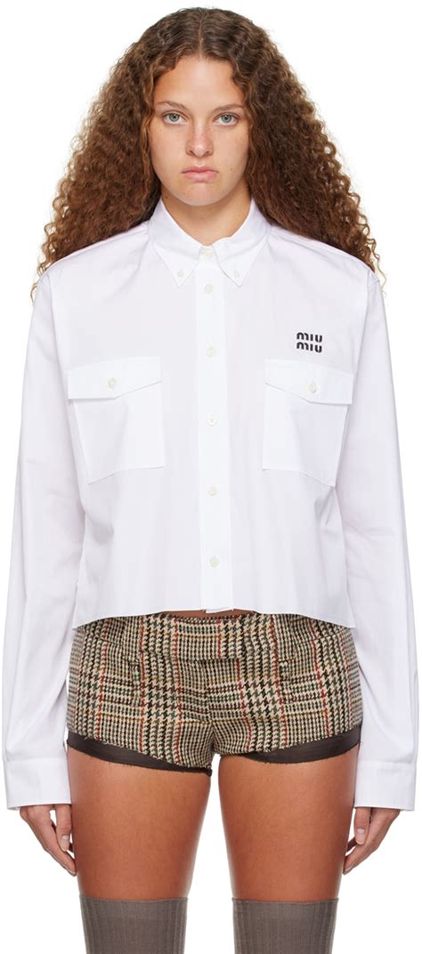 miu miu white shirt|farfetch miu shirts.